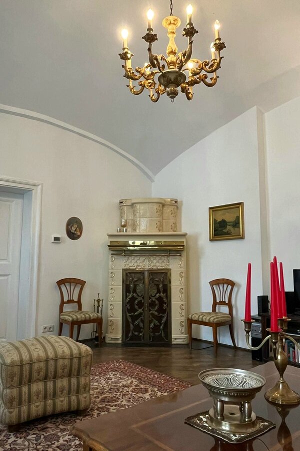 Living room with fireplace