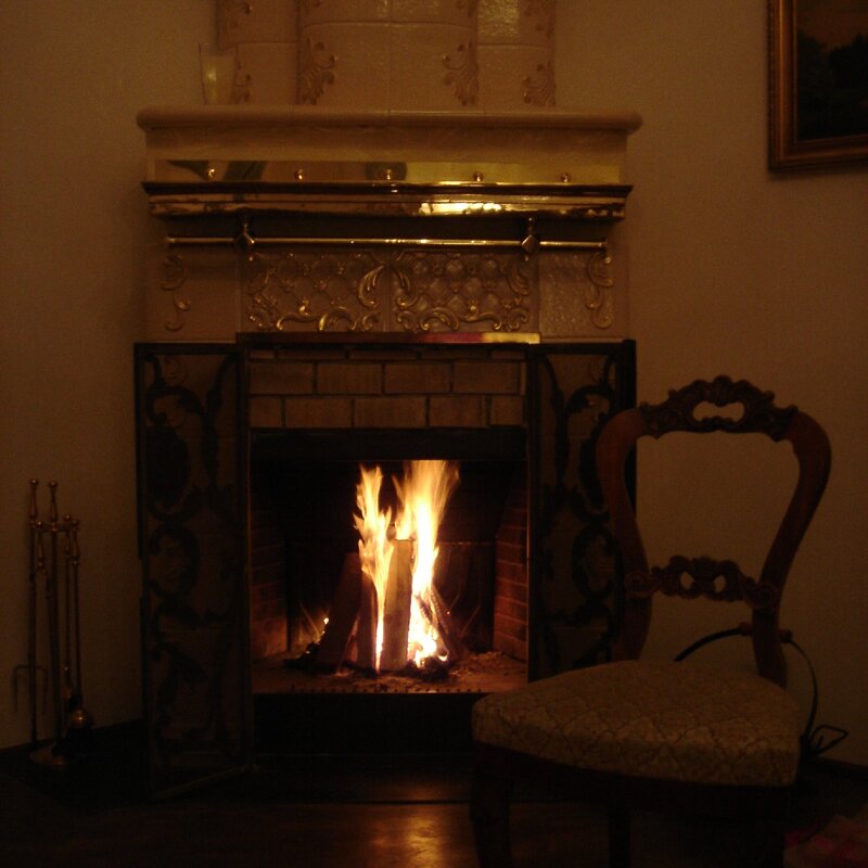 Fire in the fireplace