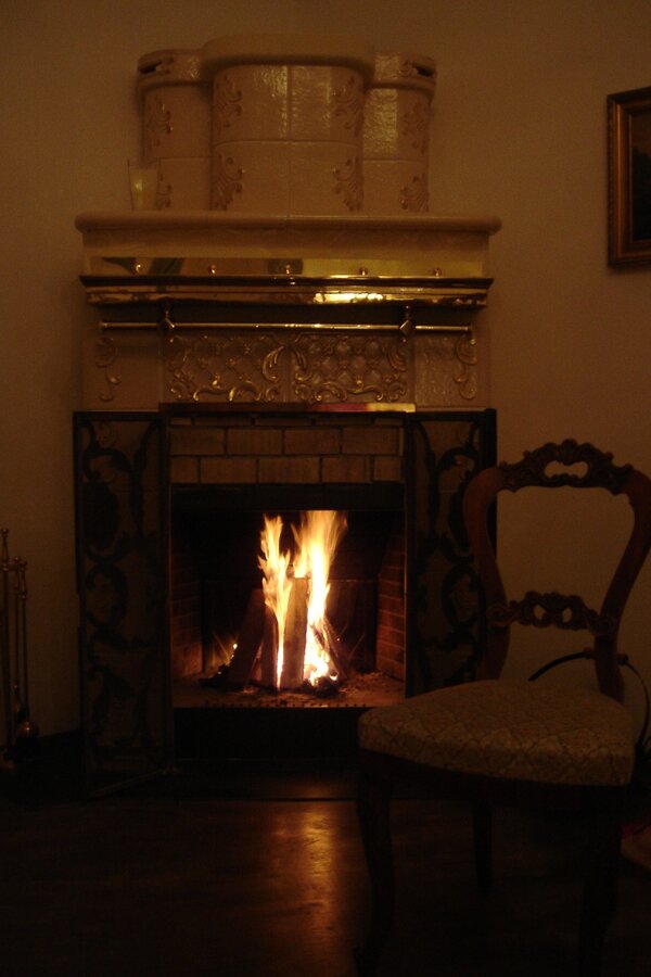 Fire in the fireplace