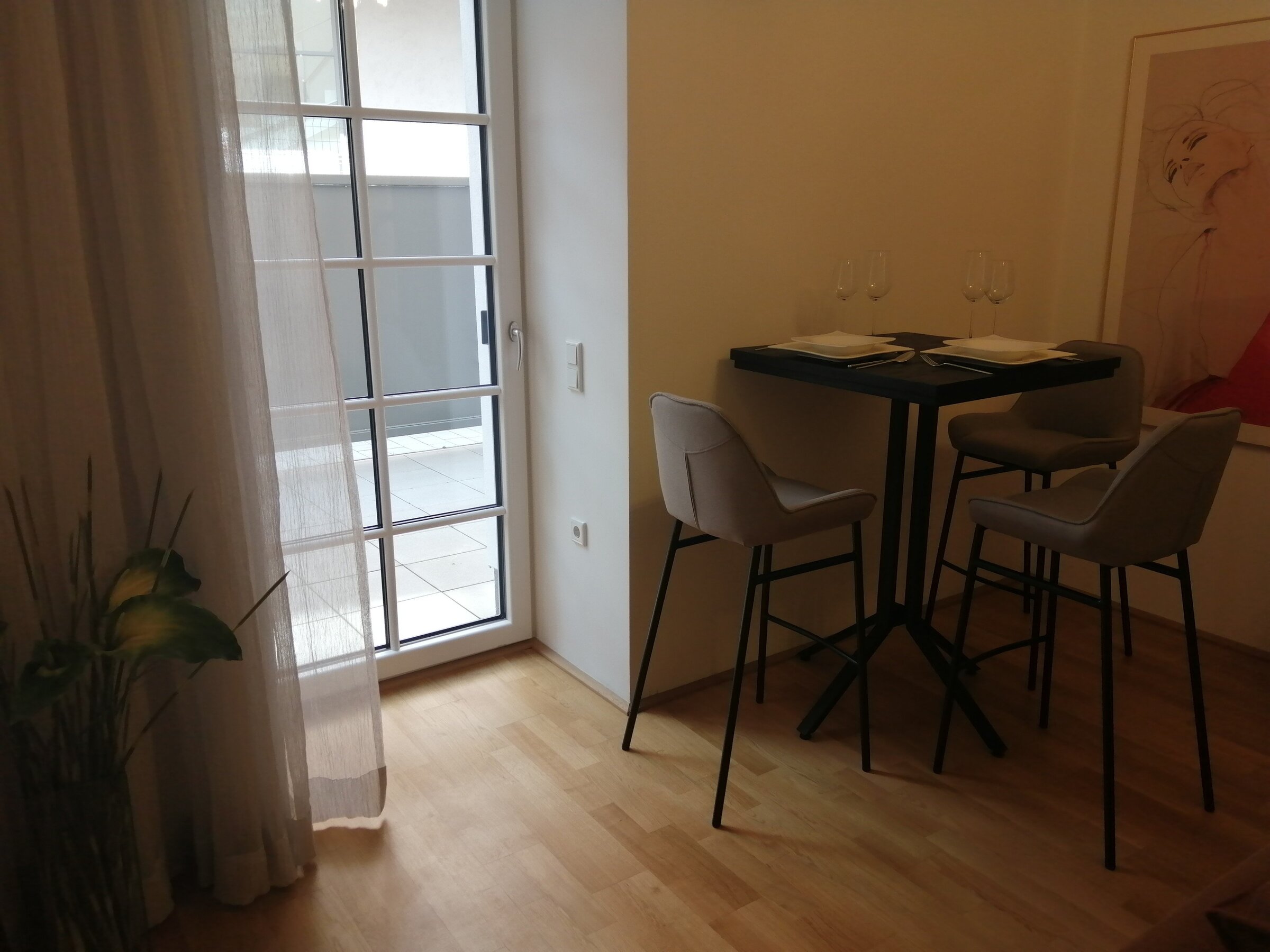 Wohnraum, Blick auf die Terrasse