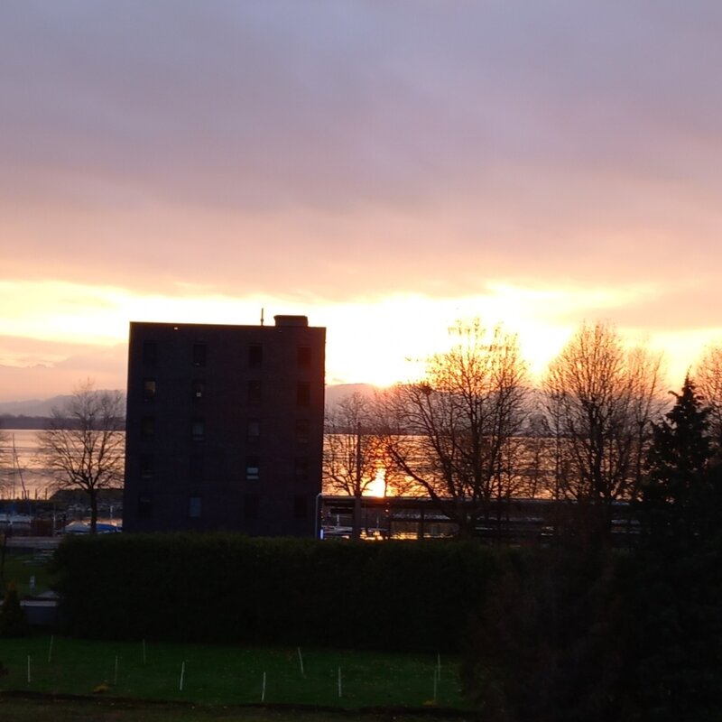 Sonnenuntergang aus dem Fenster