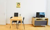 living room with LCD TV
