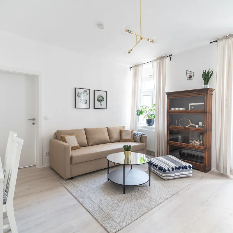 Living area with dining table