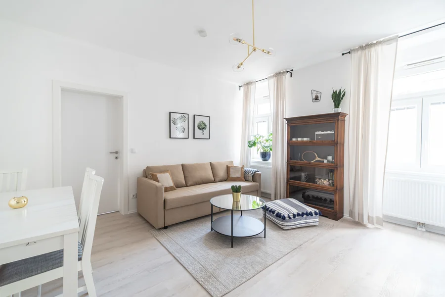 Living area with dining table