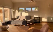 Living room with leather sofa
