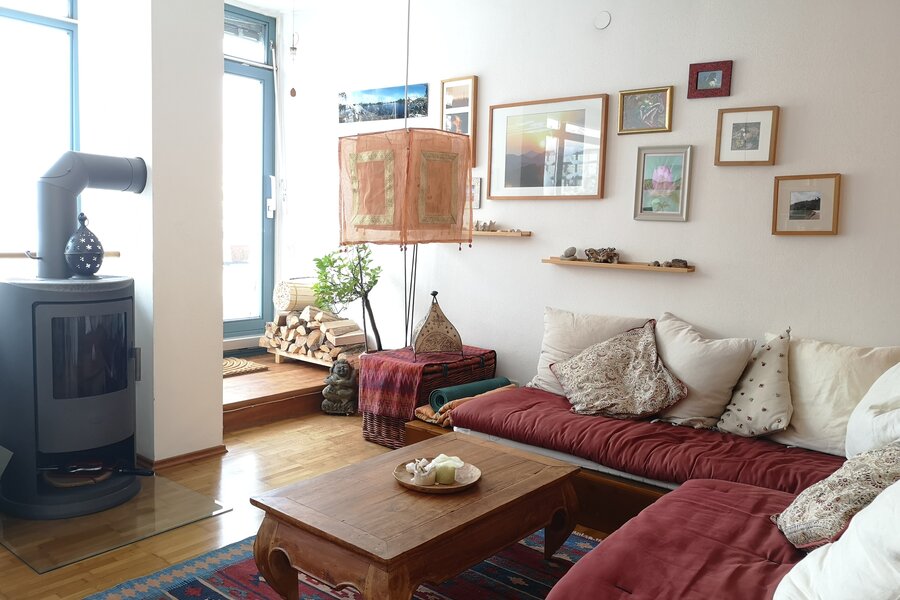 Wohnbereich mit Kaminofen