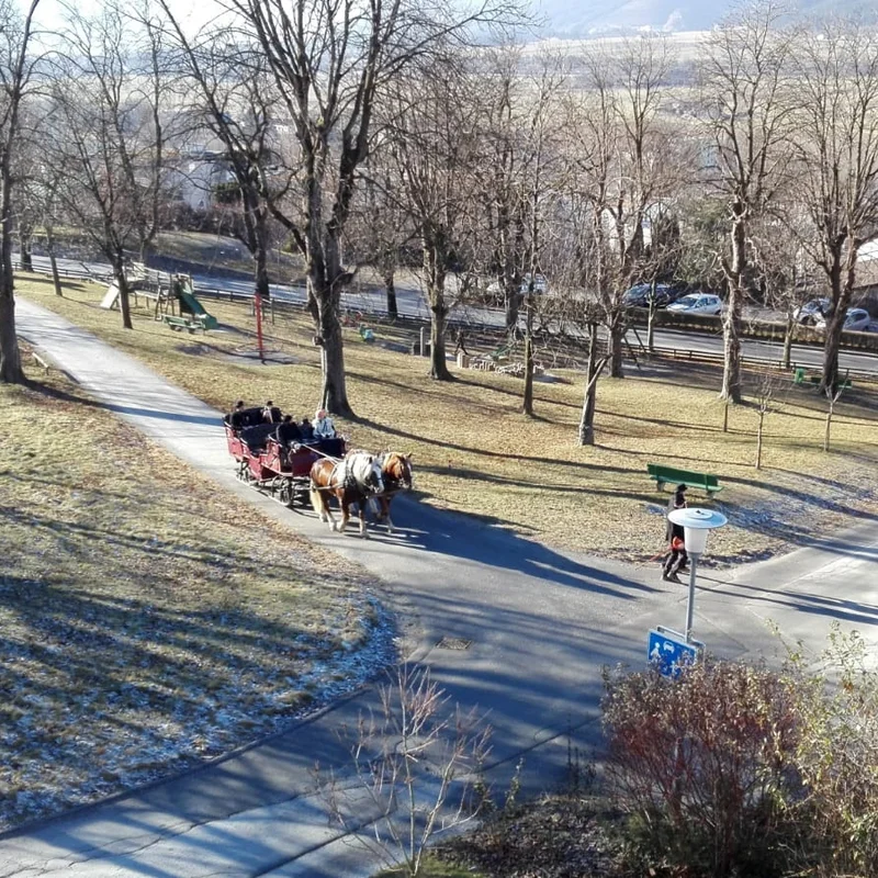 Blick von der Südwest Terrasse auf den Park