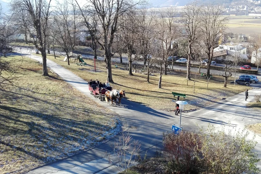 Blick von der Südwest Terrasse auf den Park