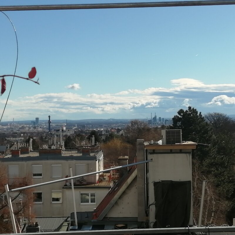 Von Der Wohnung hat man einen großartigen Blick weit über Wien bis ins Burgenland (Bei Schönwetter).  | © Elisabeth Faber