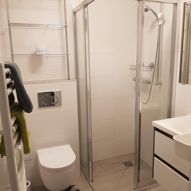 with shower and toilette