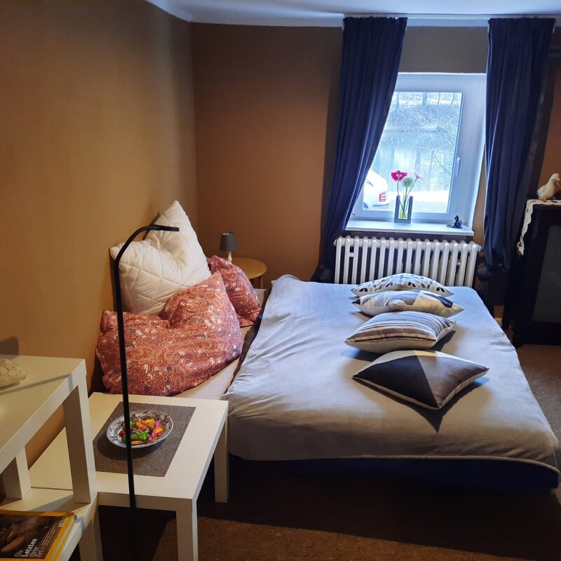 Bed with bed/couch