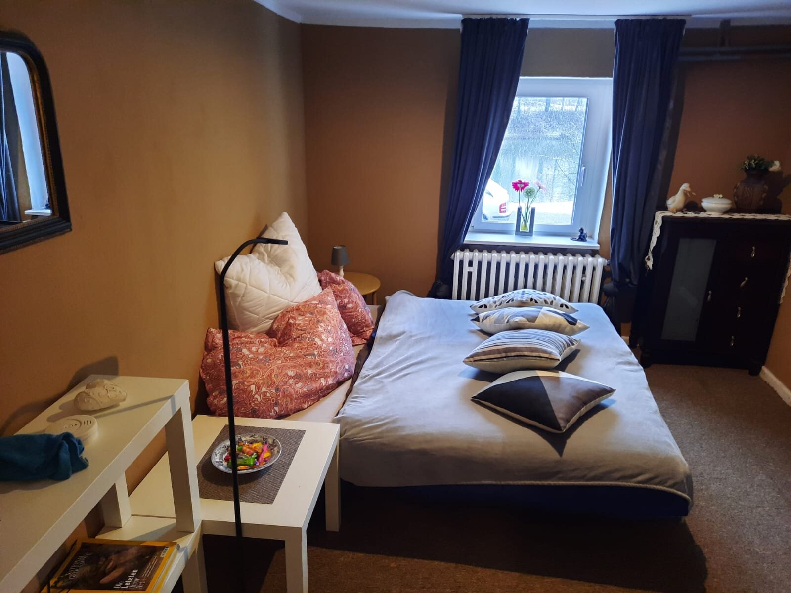 Bed with bed/couch