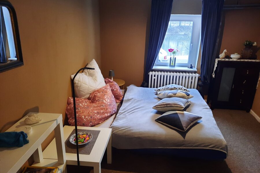 Bed with bed/couch