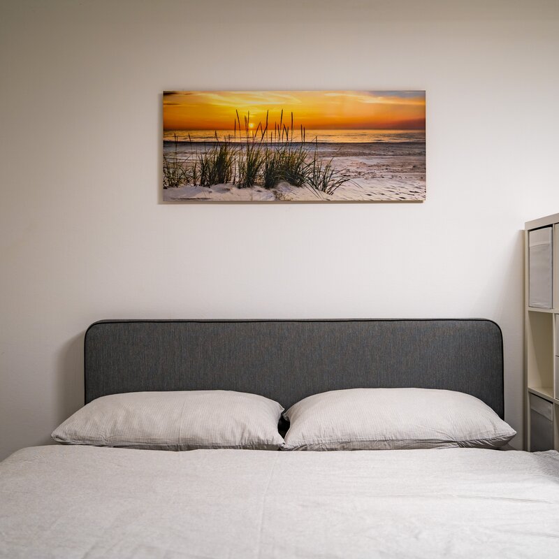 Very comfortable box spring bed with fresh bed linen