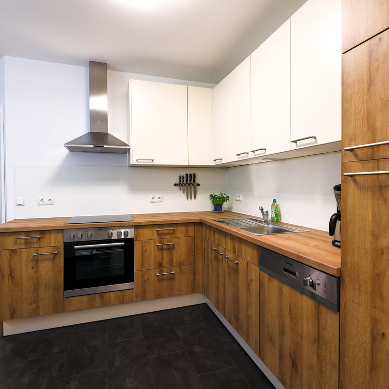 Kitchen with high-quality furniture and electrical appliances