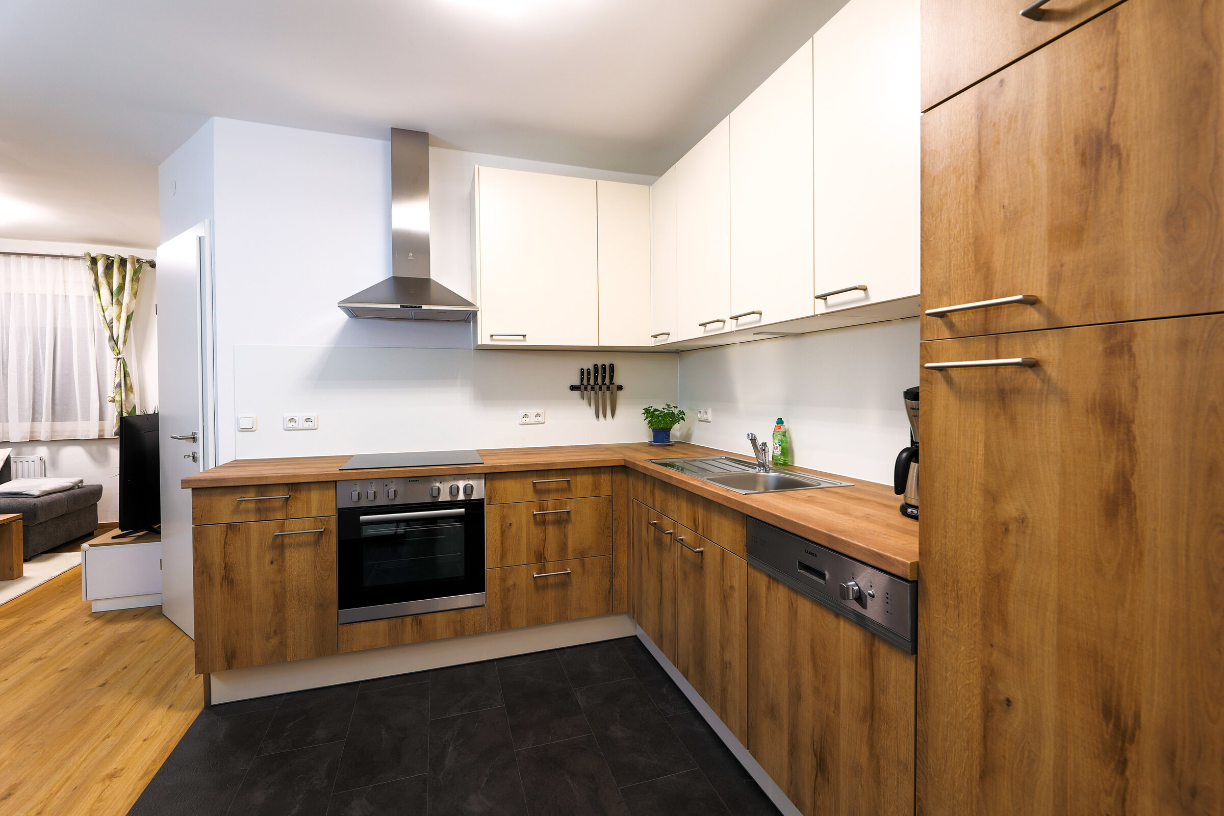 Kitchen with high-quality furniture and electrical appliances