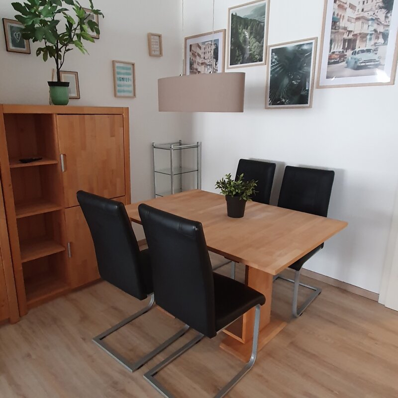 Living room with dining table