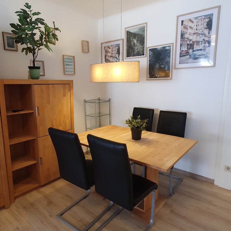 Living room with dining table