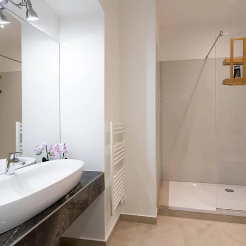 Badezimmer mit walk in Dusche 