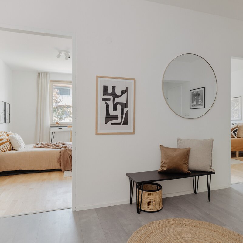 Blick vom Vorraum in die Schlafzimmer | © Firmengruppe Abenthung