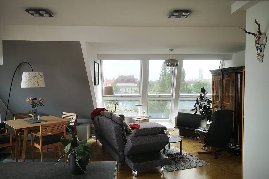 Blick über die Obere Alte Donau nach St. Leopold | © The Danube Cloud