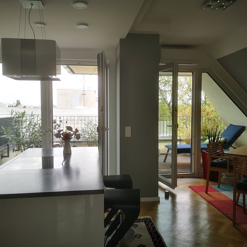 Blick zur Dachterrasse