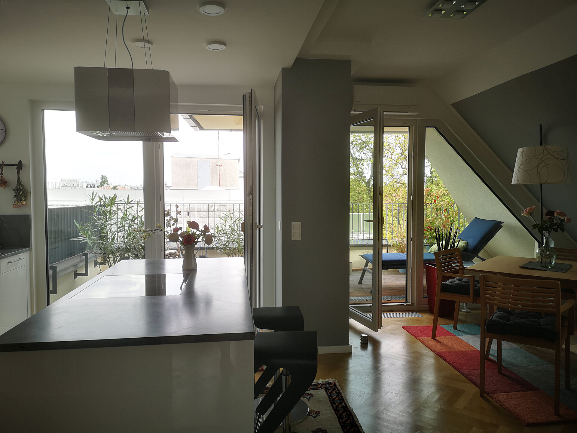 Blick zur Dachterrasse