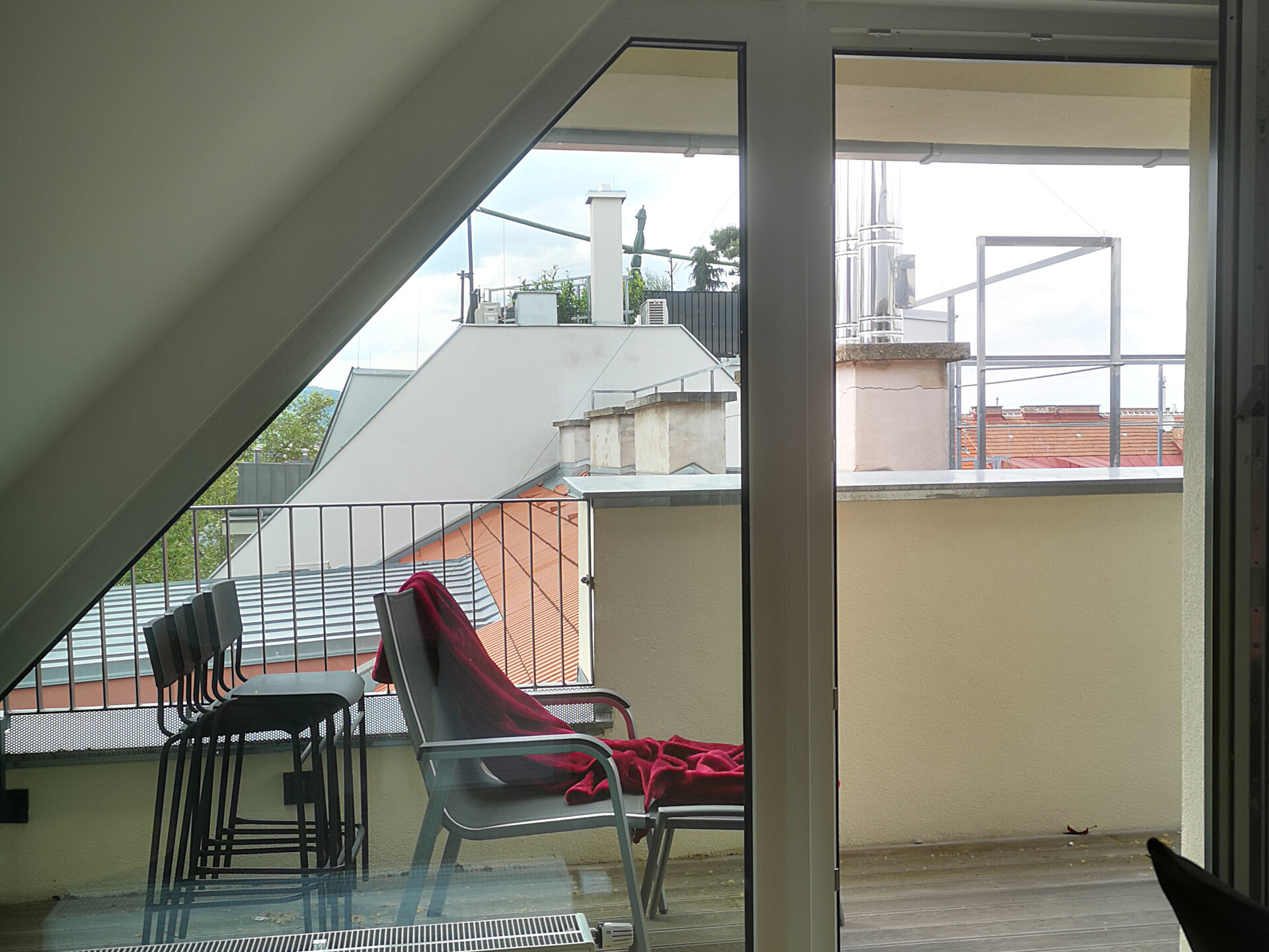 Blick zur zweiten Dachterrasse