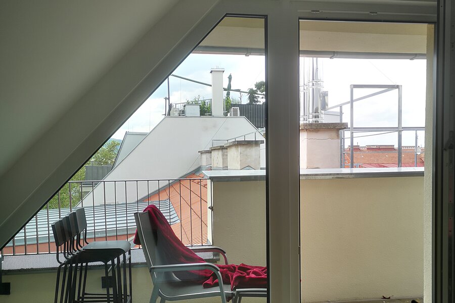 Blick zur zweiten Dachterrasse