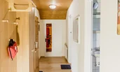 left living room and bedroom, right bathroom and kitchen