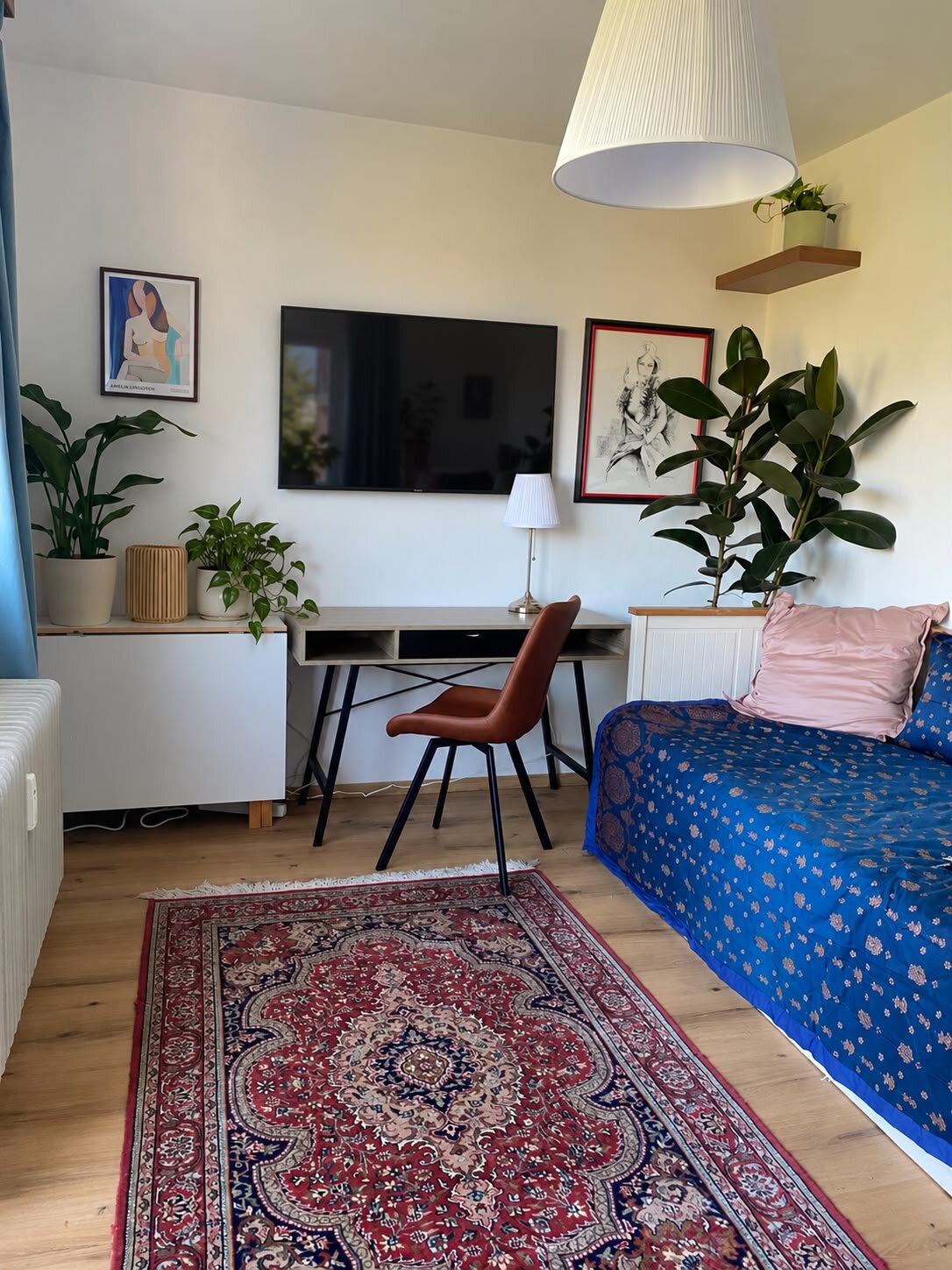 Furnished living space with desk & plants – studio for short-term rental, temporary housing for 1 to 6 months, Salzburg