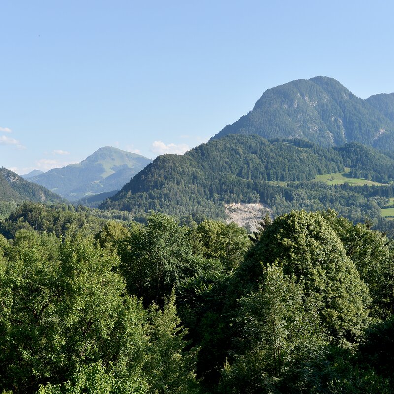 Blick auf Hohe Salve Skigebiet und Pölven