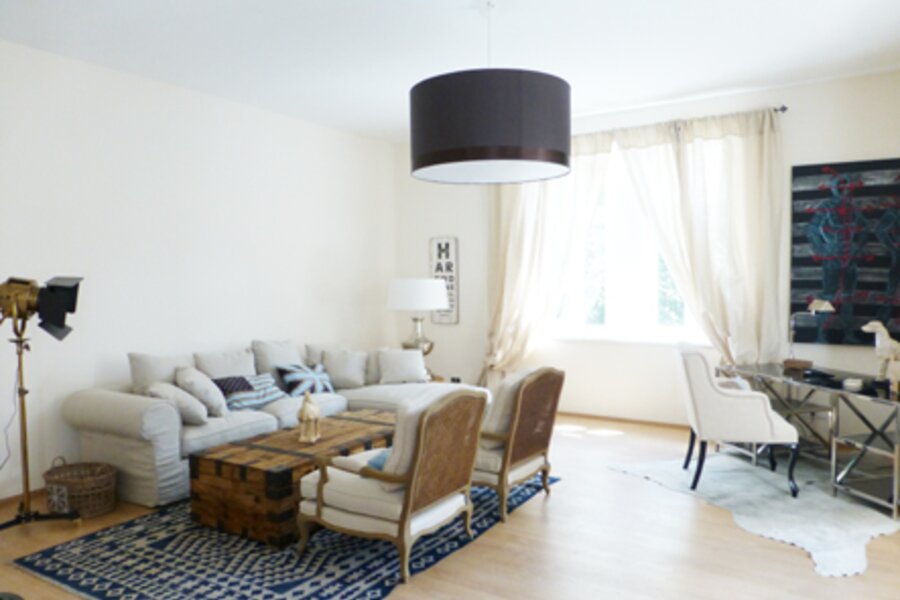 Wohnzimmer mit Schreibtisch - Luxus Apartment Wien - Wohnzimmer mit Schreibtisch