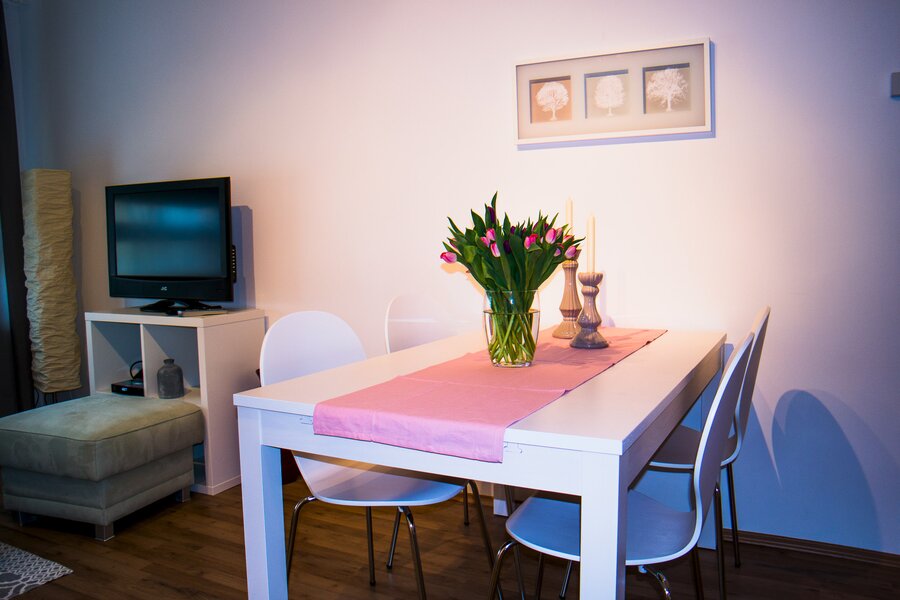 Essgelegenheit im Wohnzimmer