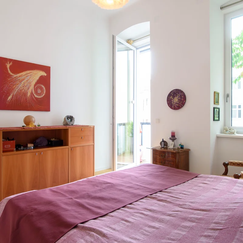 Schlafraum mit Balkonverbindung