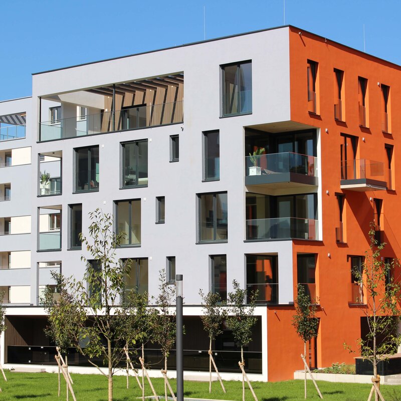 Hausblock in Anlage vor 5000qm Park | © Eva von Schilgen