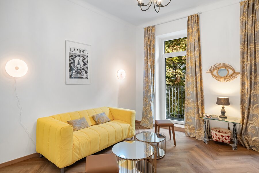 Helles Wohnzimmer – möbliertes Apartment, Kurzzeitmiete Wien, Wohnen auf Zeit für 1 bis 6 Monate