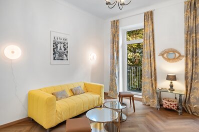 Helles Wohnzimmer – möbliertes Apartment, Kurzzeitmiete Wien, Wohnen auf Zeit für 1 bis 6 Monate