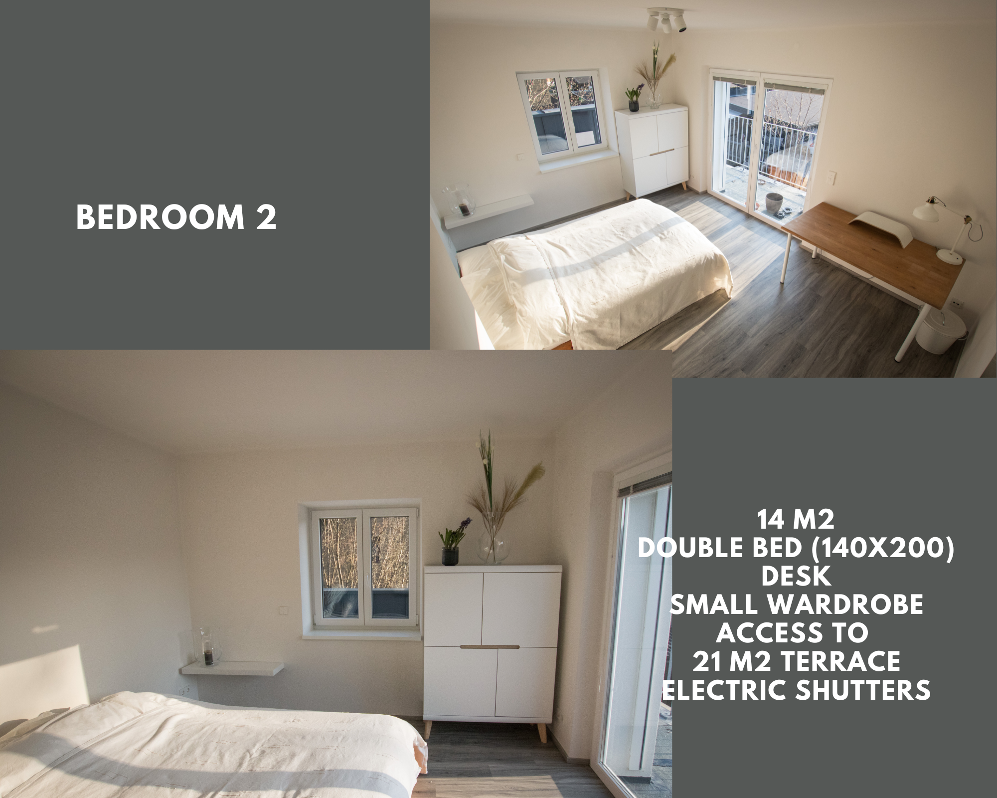 Schlafzimmer mit Doppelbett/ 1.Stock