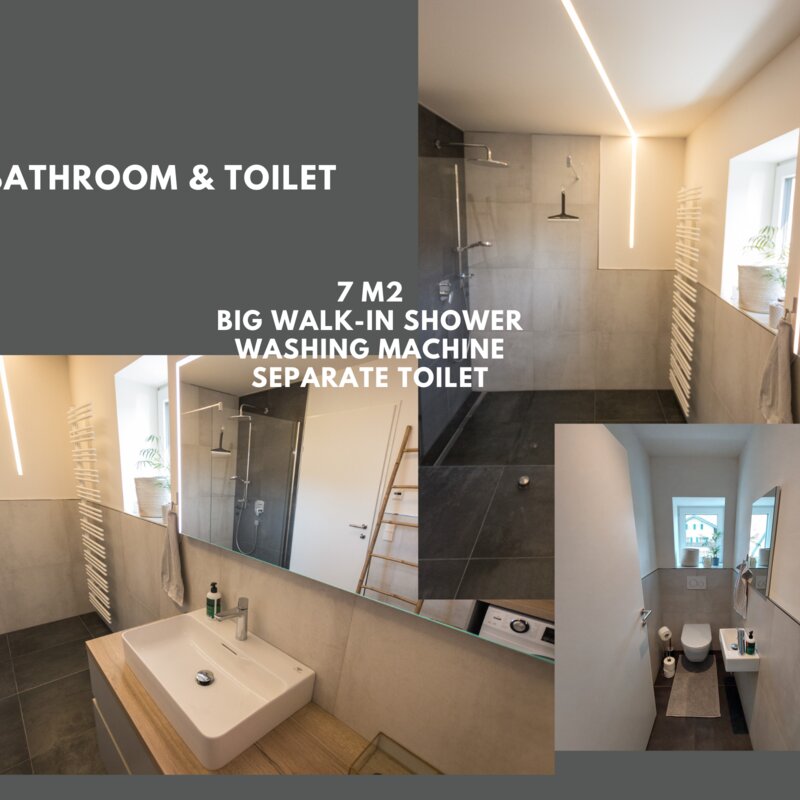 Badezimmer mit getrennter Toilette/ 1. Stock