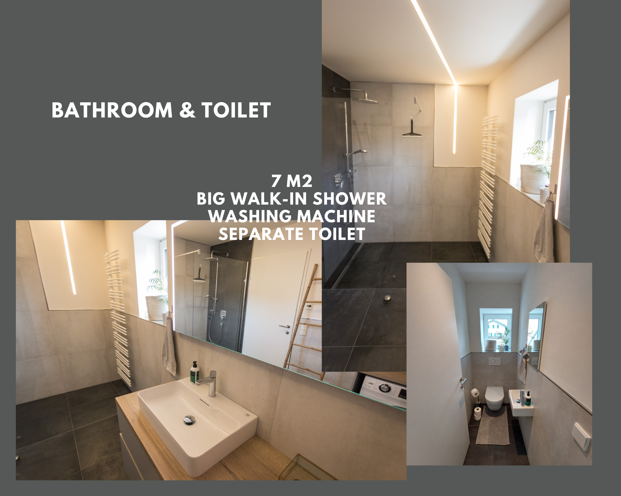 Badezimmer mit getrennter Toilette/ 1. Stock