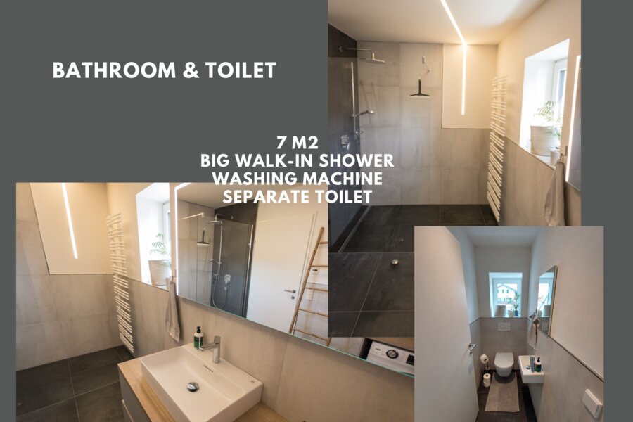 Badezimmer mit getrennter Toilette/ 1. Stock