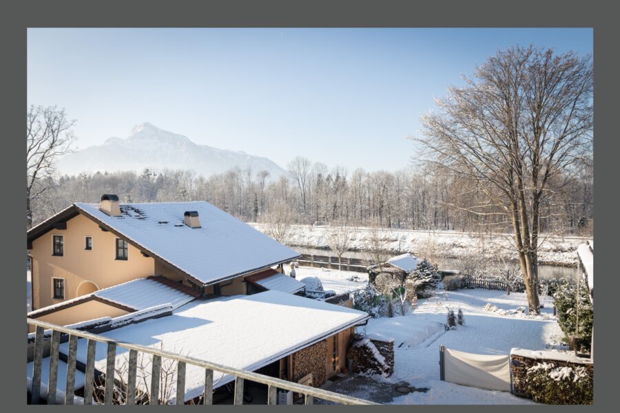 Aussicht auf den Untersberg und die Salzbach