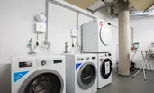 Washing machine, dryer, iron, ironing board