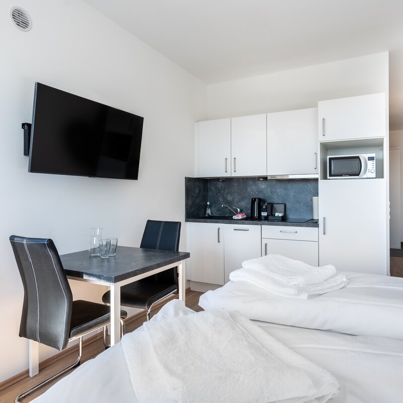 Küche und Essbereich