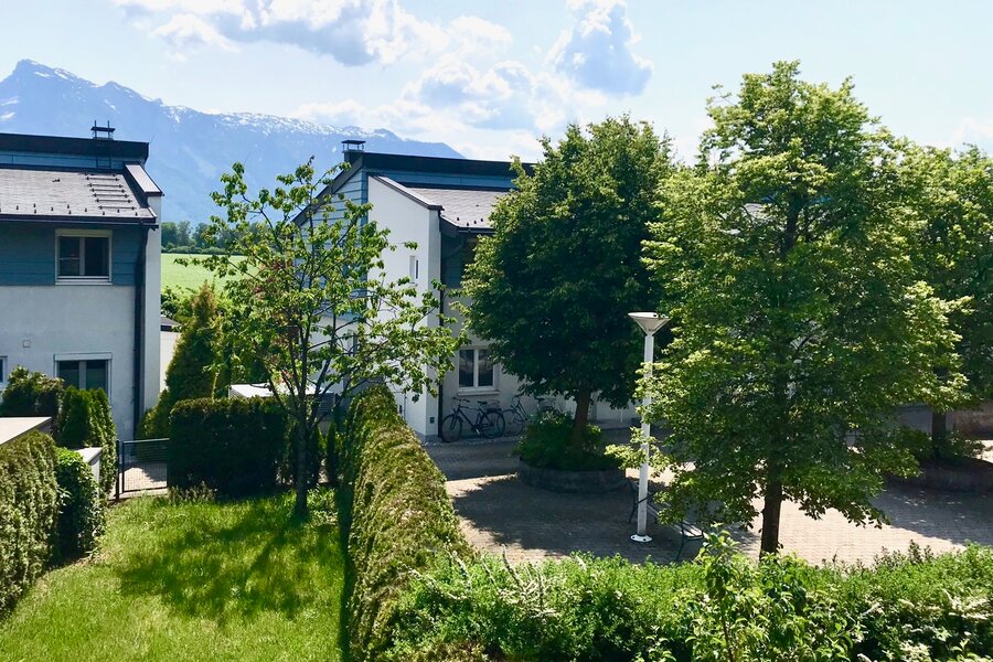 Aussicht auf den Untersberg vom obersten Stock