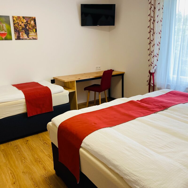 The beds can be used as single or double beds, depending on your preference.
