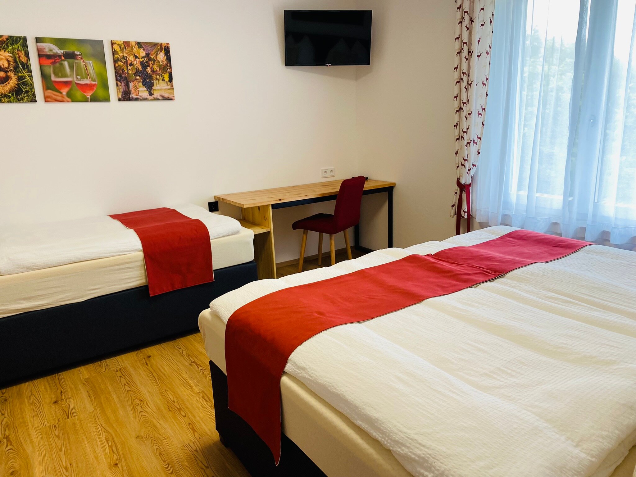 The beds can be used as single or double beds, depending on your preference.
