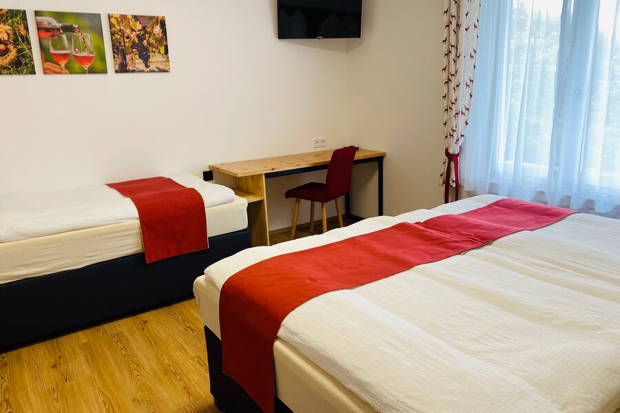 The beds can be used as single or double beds, depending on your preference.