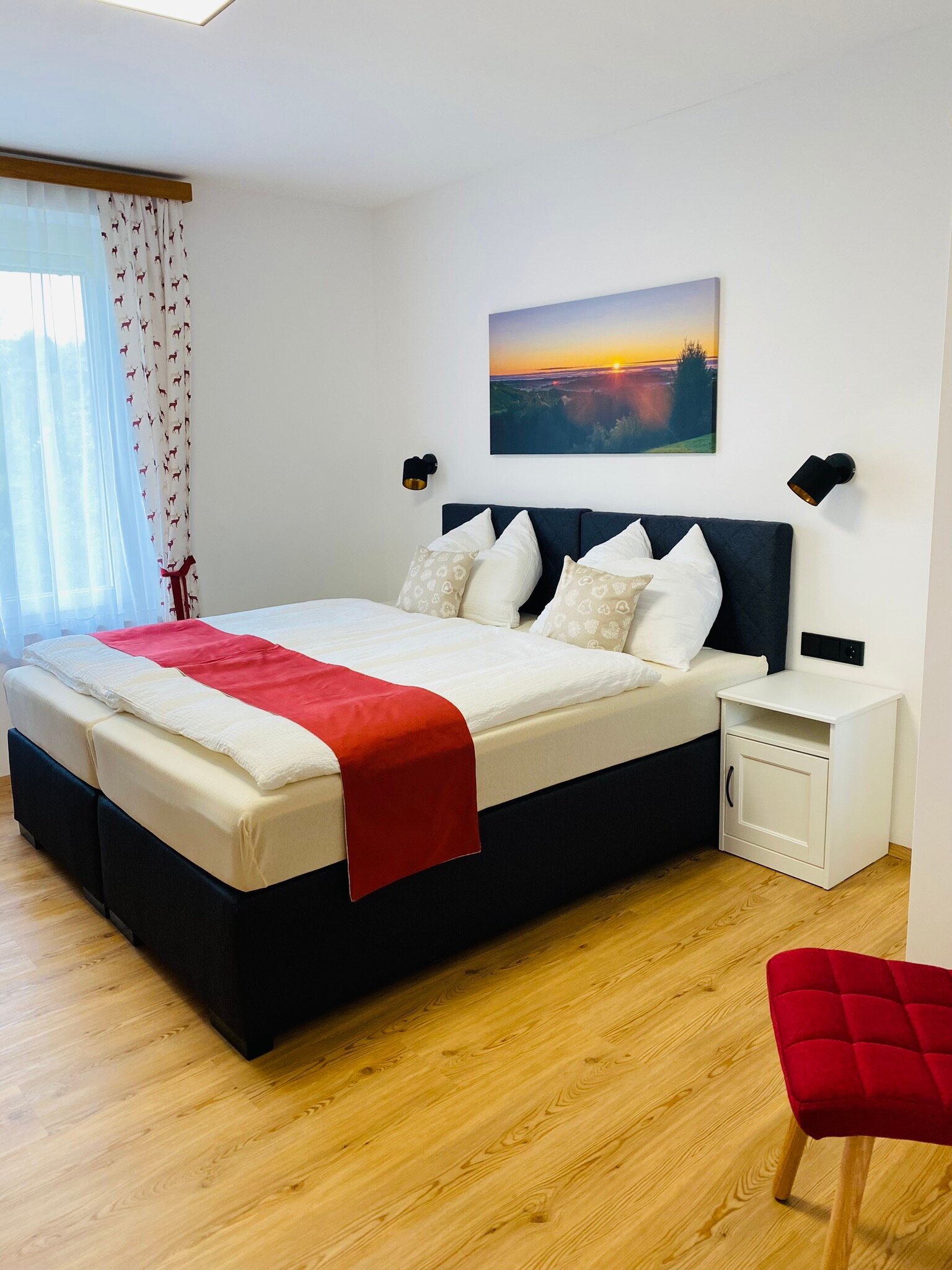 The beds can be used as single or double beds, depending on your preference.